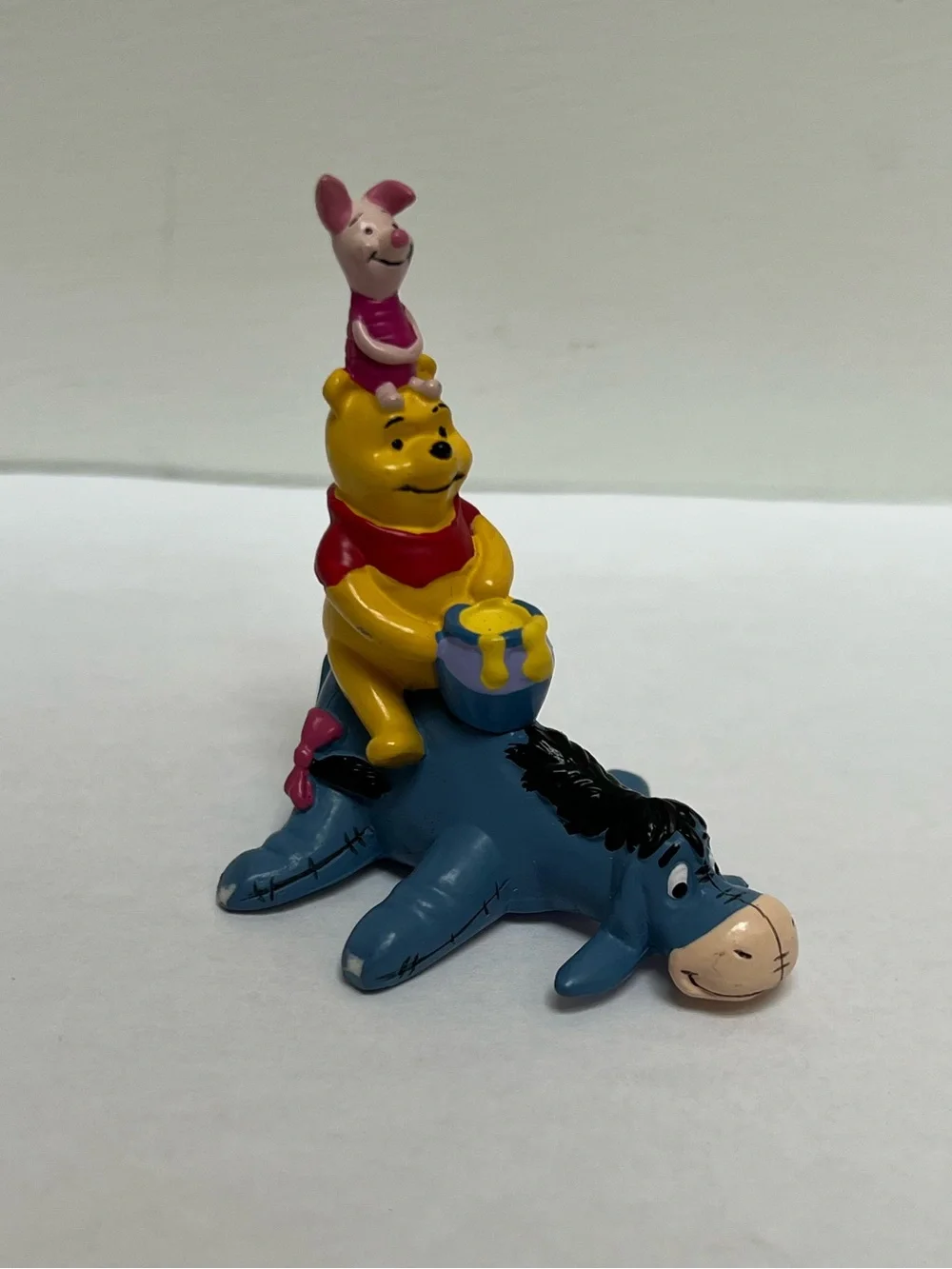 Vintage Disney Winnie the Pooh Eeyore Piglet Figure Cake Topper & Stickers